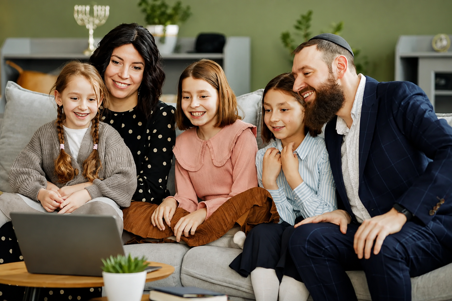Family spending time together at home